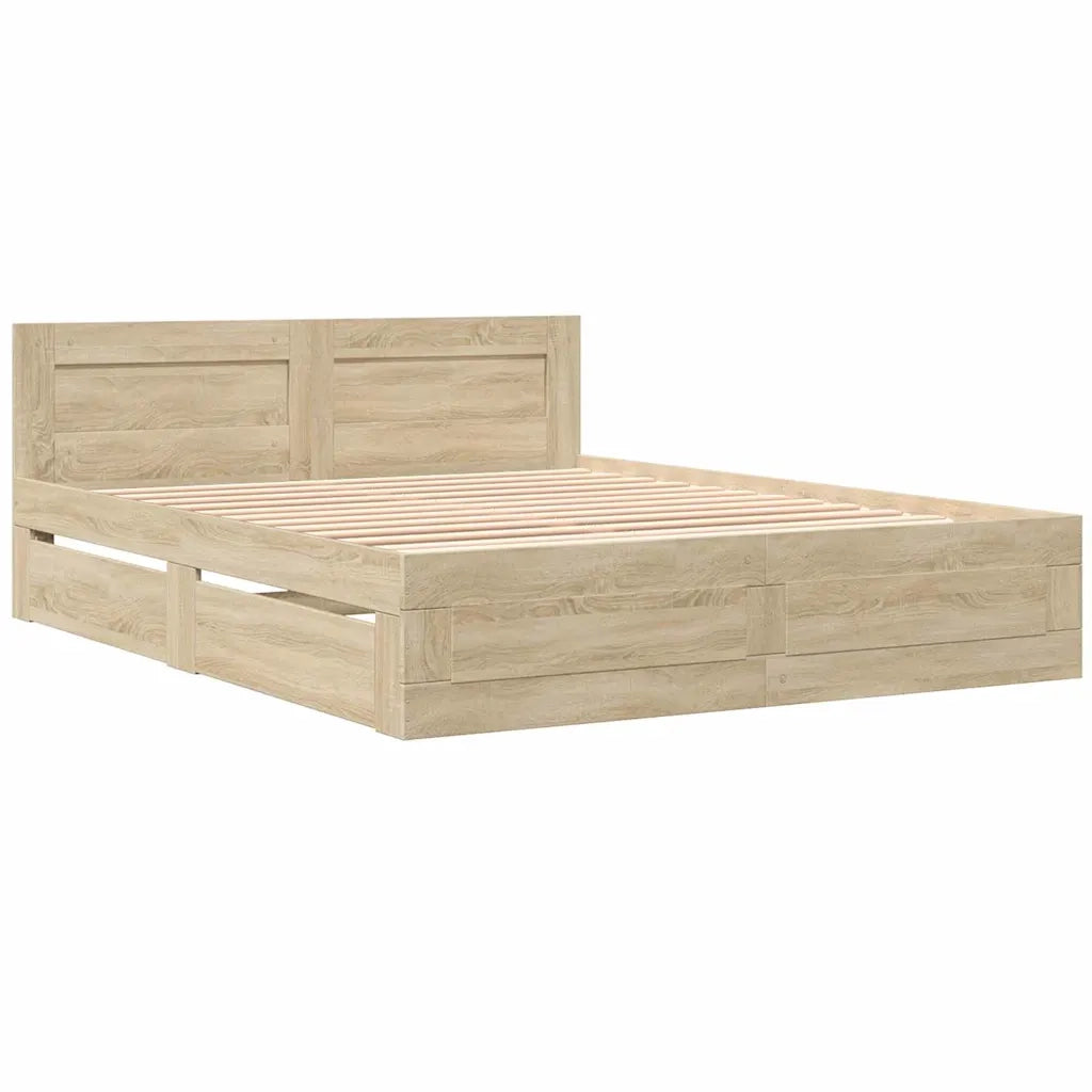 Letto matrimoniale | Letto per adulti | Struttura del letto 2 pcs Sonoma 153 x 203 cm Legno multistrato