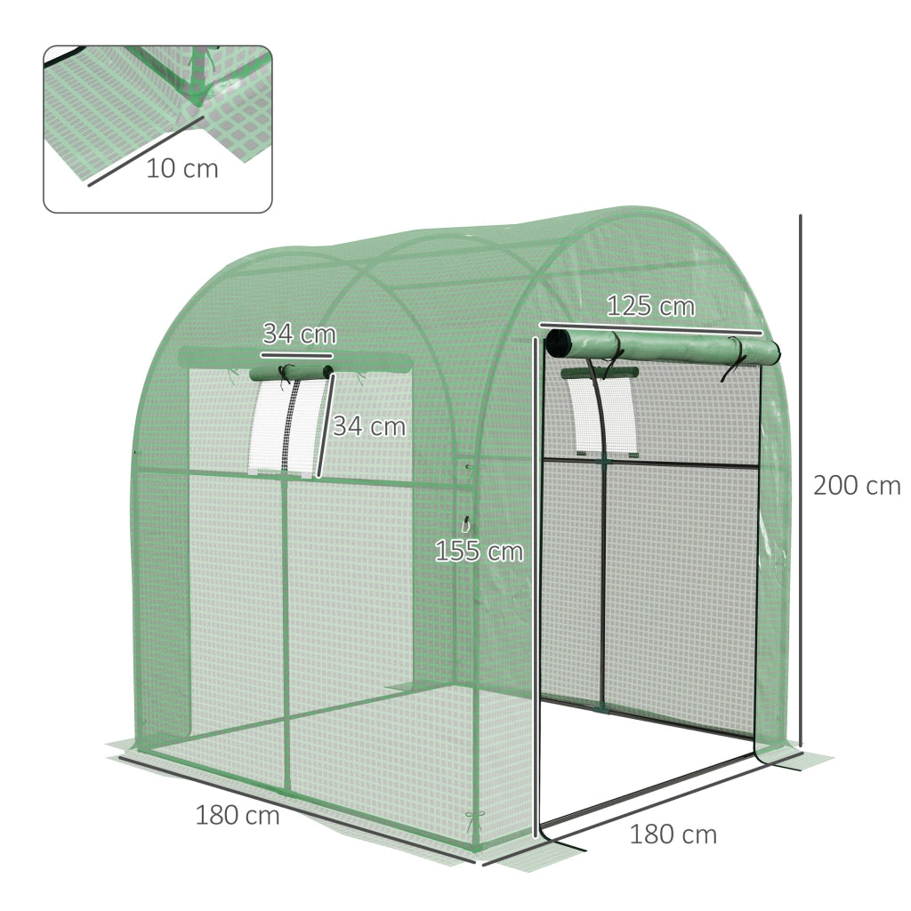 Serra da Giardino Tunnel ¨C Xylo ¨C PE 135g/m2 verde 180x180x200cm con 2 porte