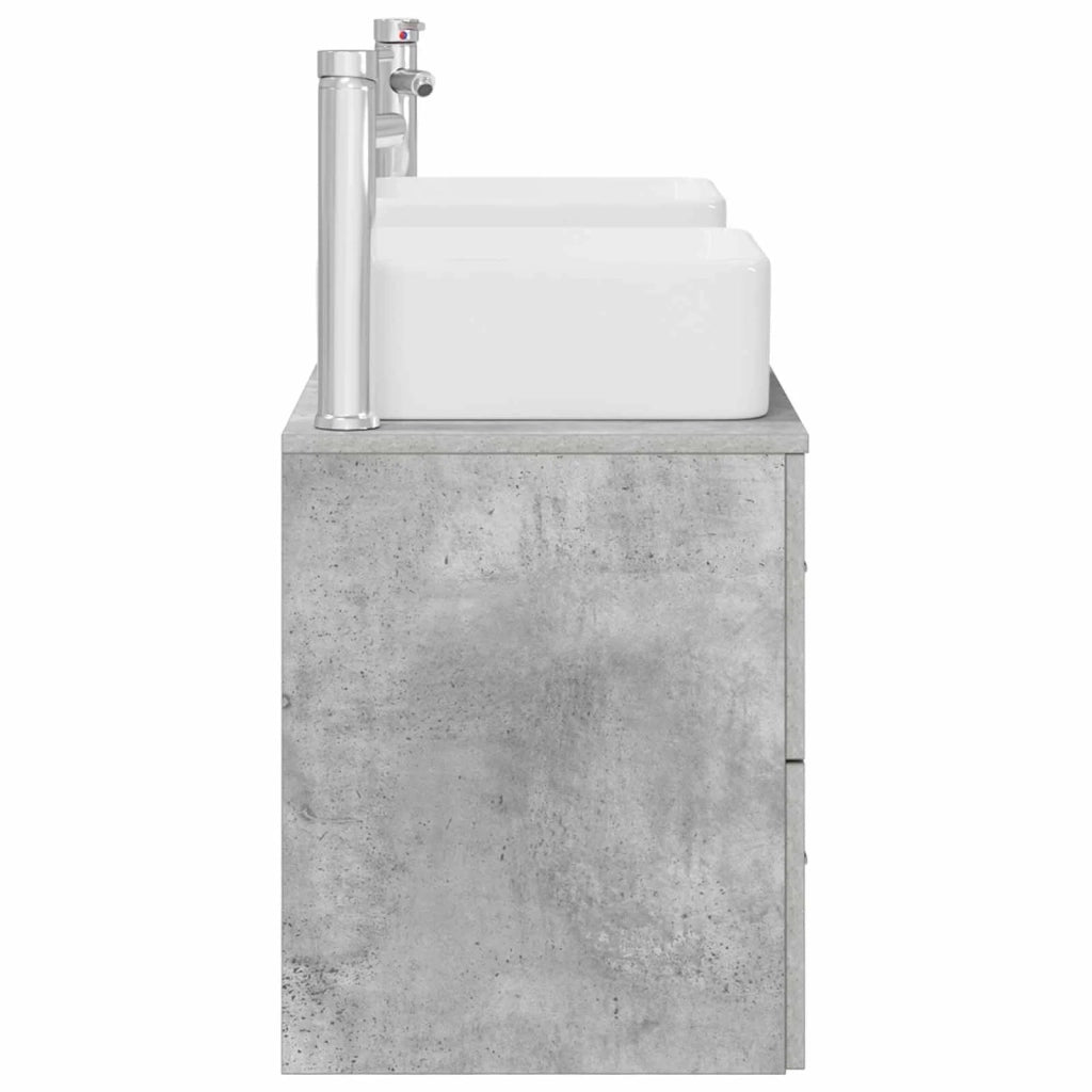 Set di Armadi da Bagno 3 pz Grigio Cemento 49,5 x 41 x 63 cm 3405822