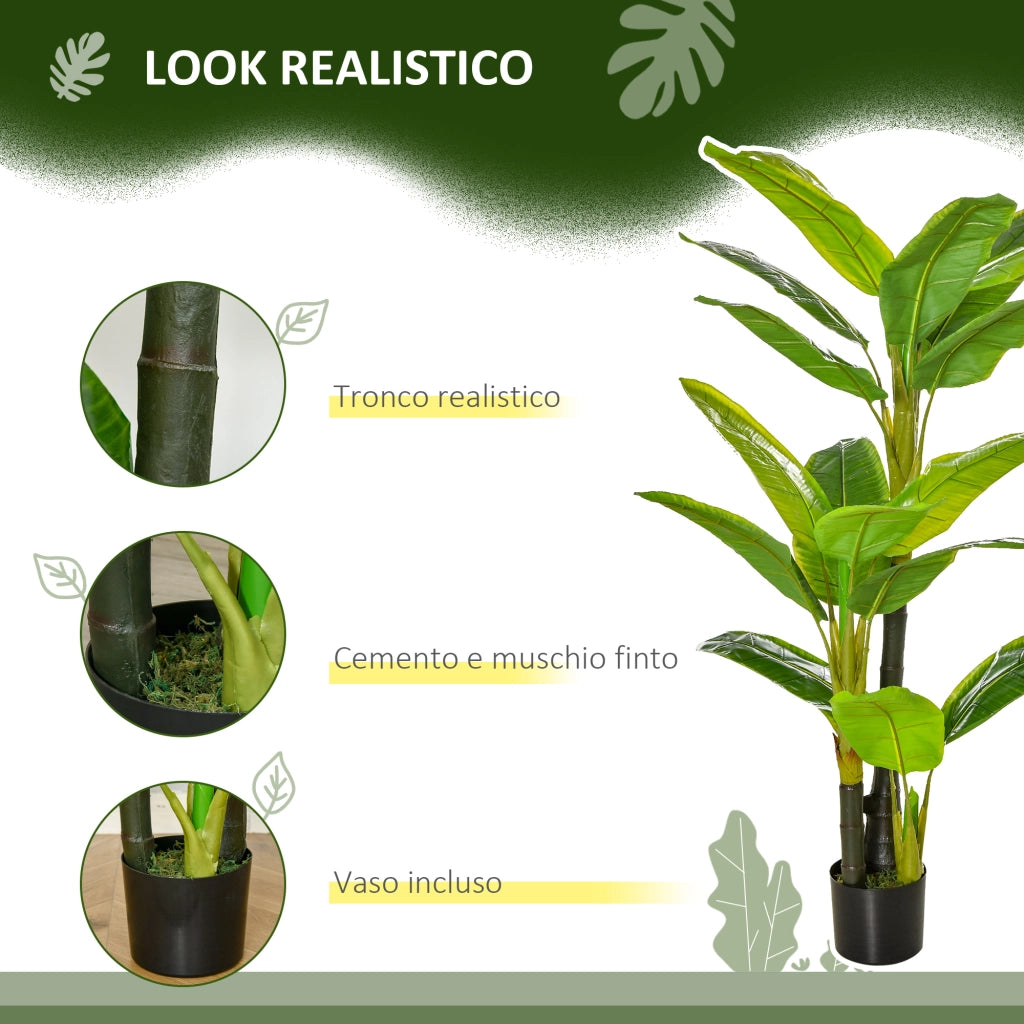 Albero di Banano Artificiale in Vaso ¨C zephmum ¨C Verde 150cm