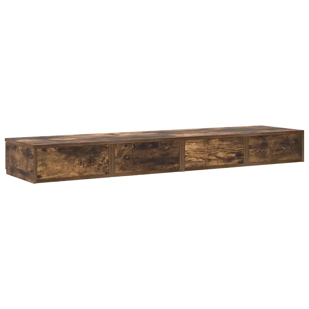 Cassetti per letto | Comodino | Armadio da Notte | Mobiletto da notte Rovere fum¨¦ 150 x 36,5 x 16,5 cm