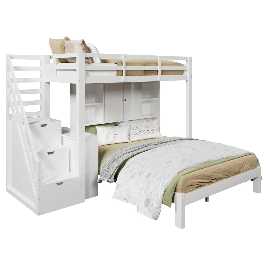 LETTO a castello 90x200 cm + 140x200 cm Bianco