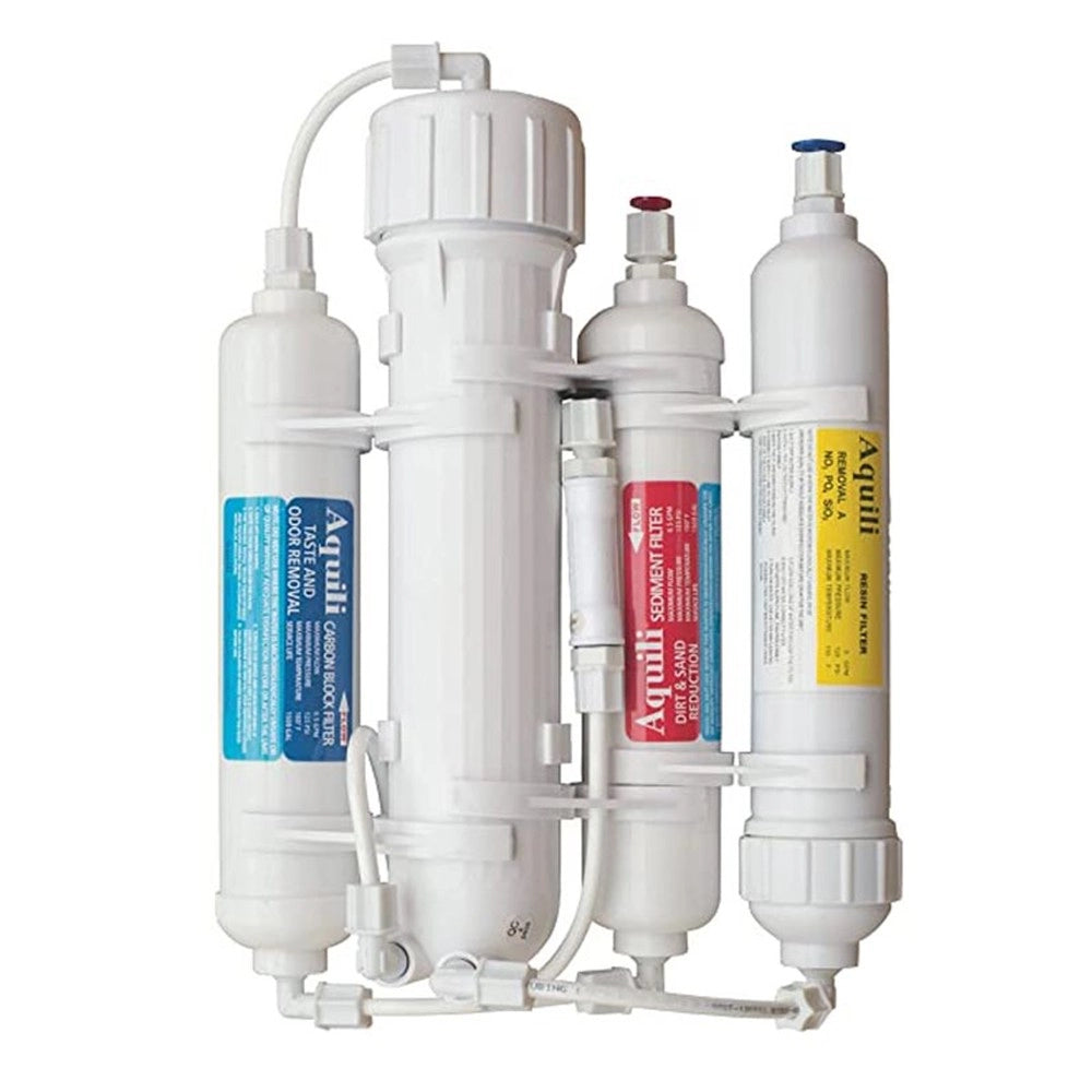 Aquili impianto ad osmosi in-line a 4 stadi 50GPD più filtro anti NO3 PO4 SiO2