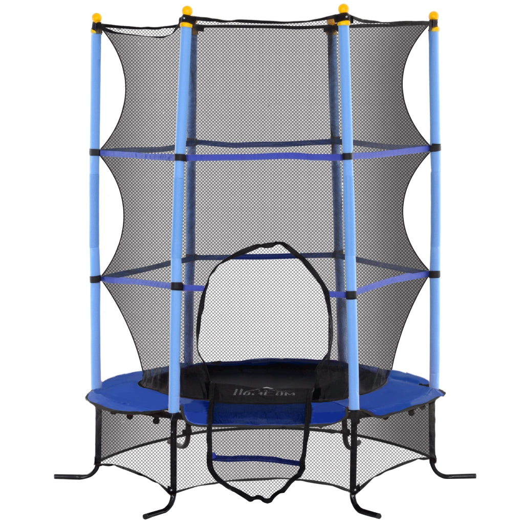 Trampolino per Bambini ¨C Minimal ¨C ?163 cm Blu con Rete di Sicurezza e Telaio in Acciaio 50 kg