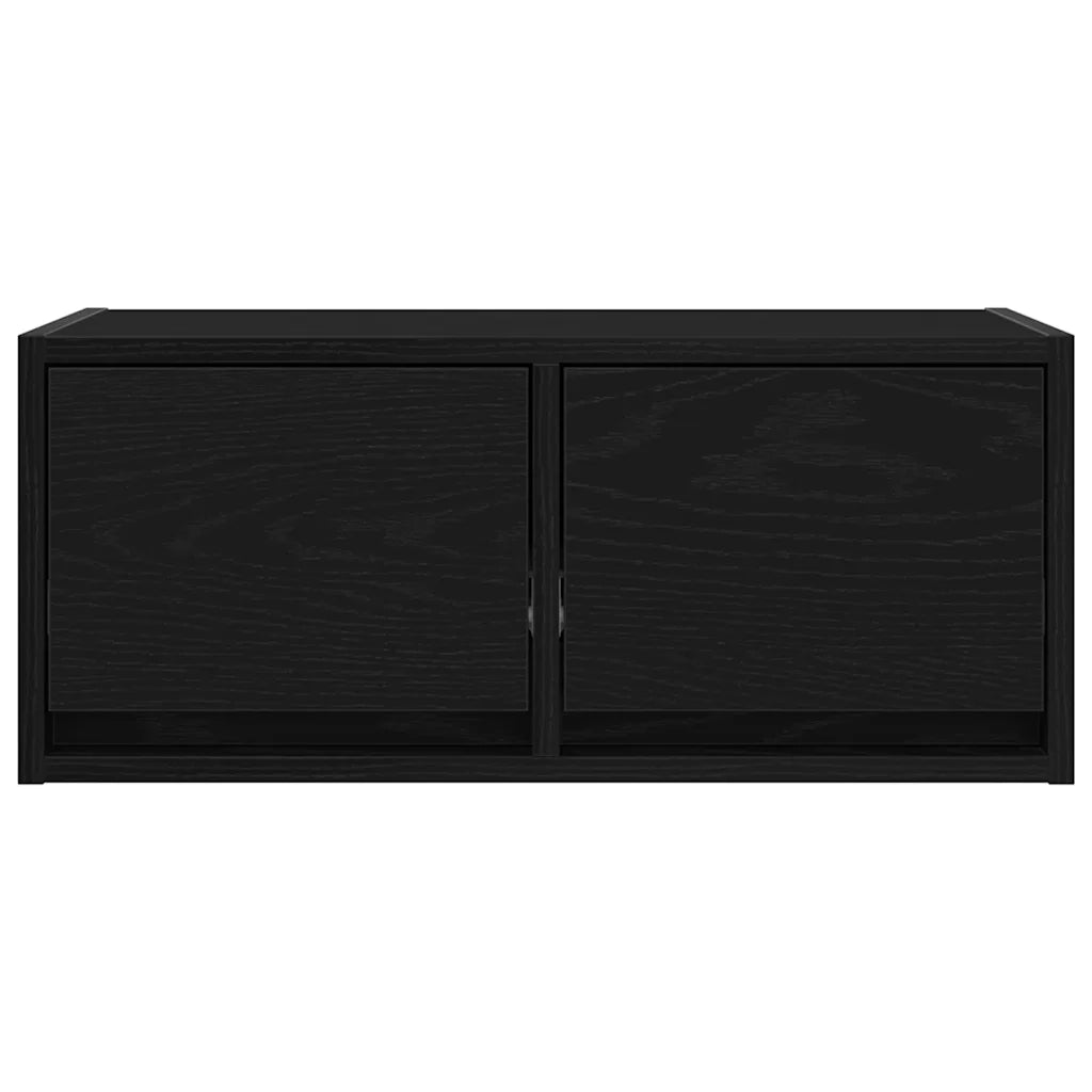 Mobile Porta TV Rovere Nero 60x31x25,5 cm in Legno Multistrato 861492