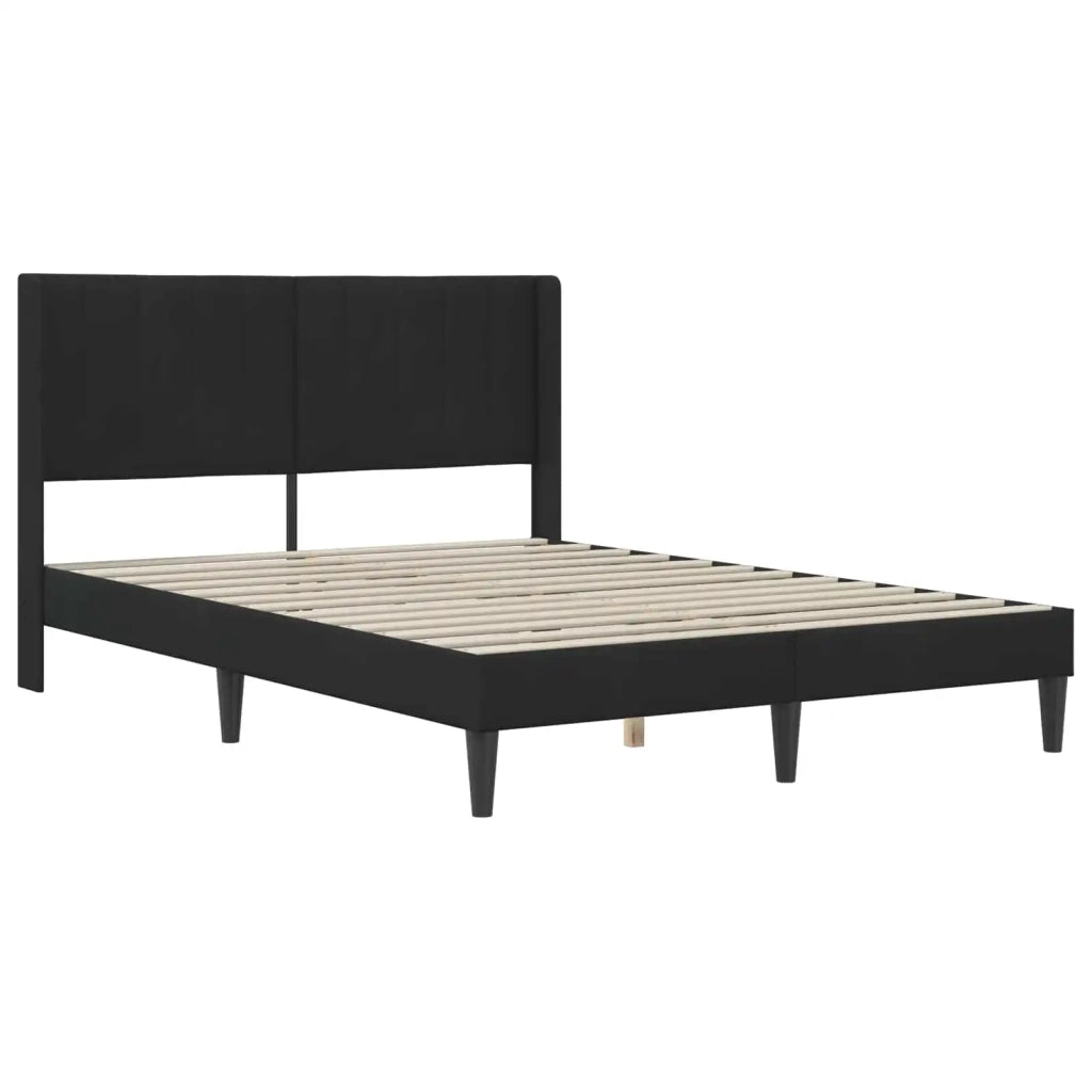 Struttura del letto con testiera-Giroletto Nero 160 x 200 cm Velluto 638313