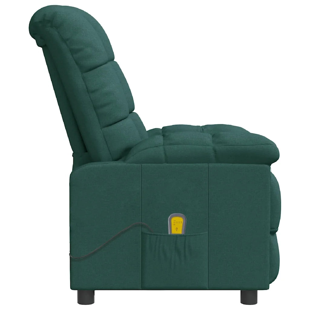 Poltrona Massaggiante Reclinabile Verde Scuro in Tessuto cod mxl 39196