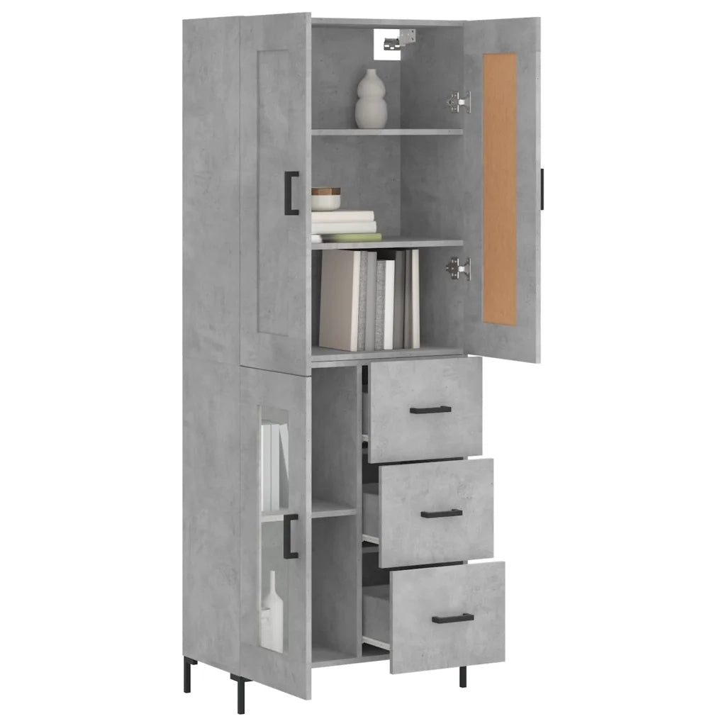 Credenza Grigio Cemento 69,5x34x180 cm in Legno Multistrato 3199941