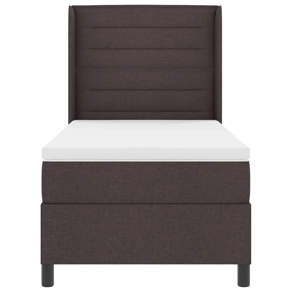 Letto a molle con materasso Marrone Scuro 190 x 90 cm Tessuto 3341556