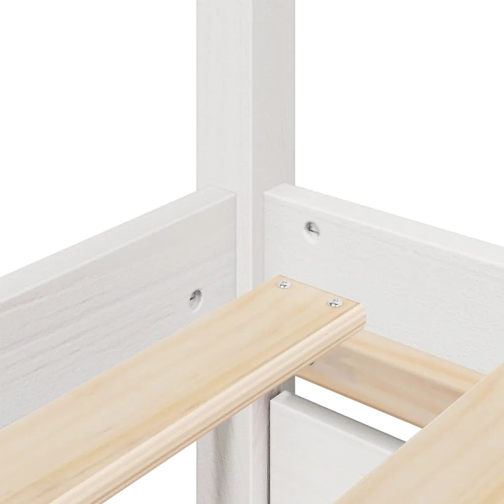 Letto senza Materasso-Struttura Letto Bianco 90x200 cm Legno Massello di Pino 801059