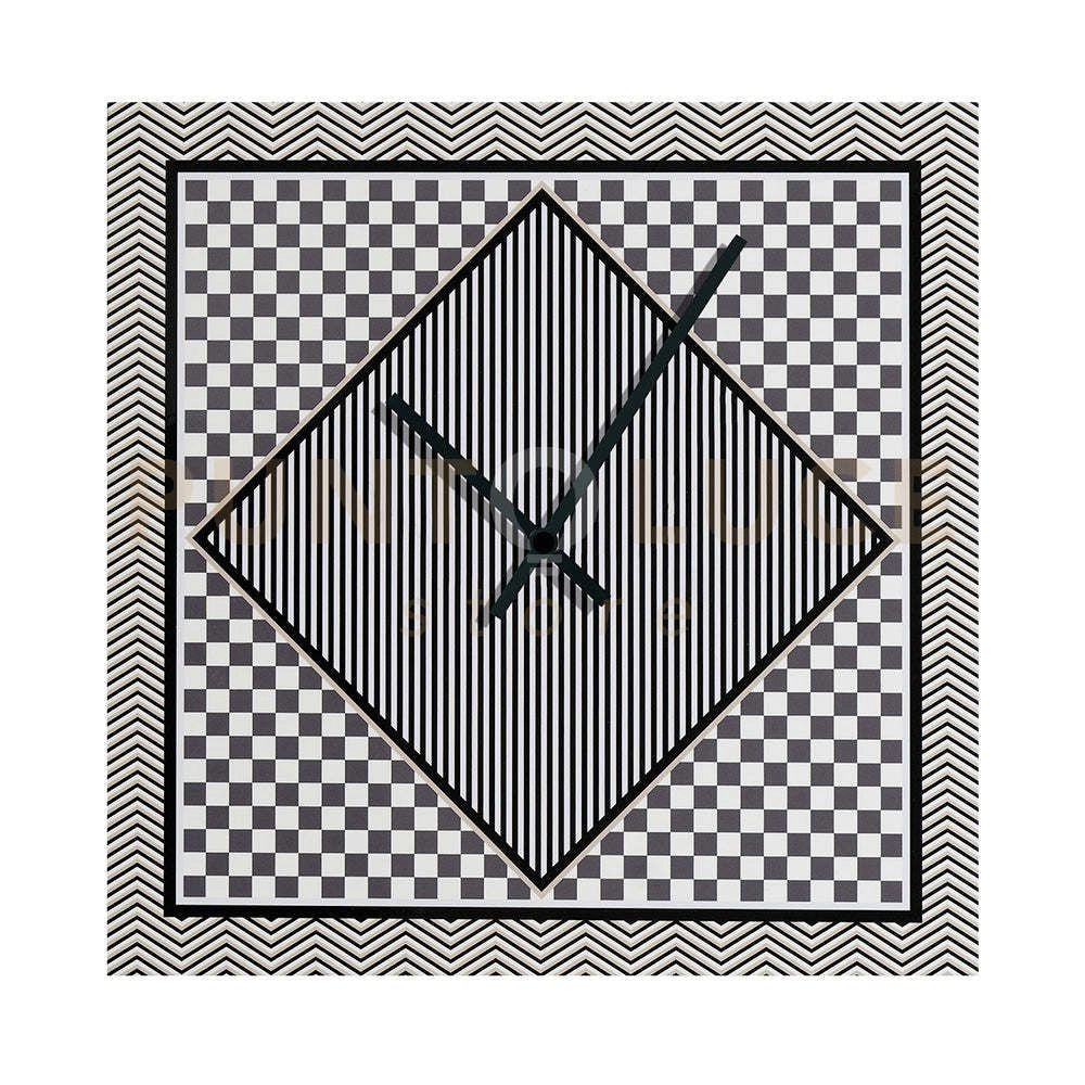 OROLOGIO PICCOLO DECOR 35X35 DISEGNO BASIC IN CRISTALLO ACRILICO DECORATO