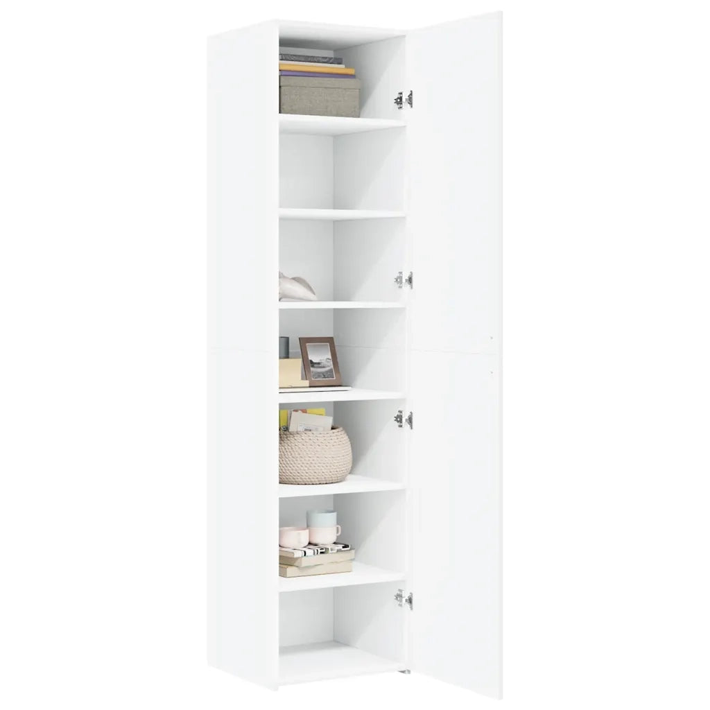 Credenza Bianca 45x42,5x185 cm in Legno Ingegnerizzato