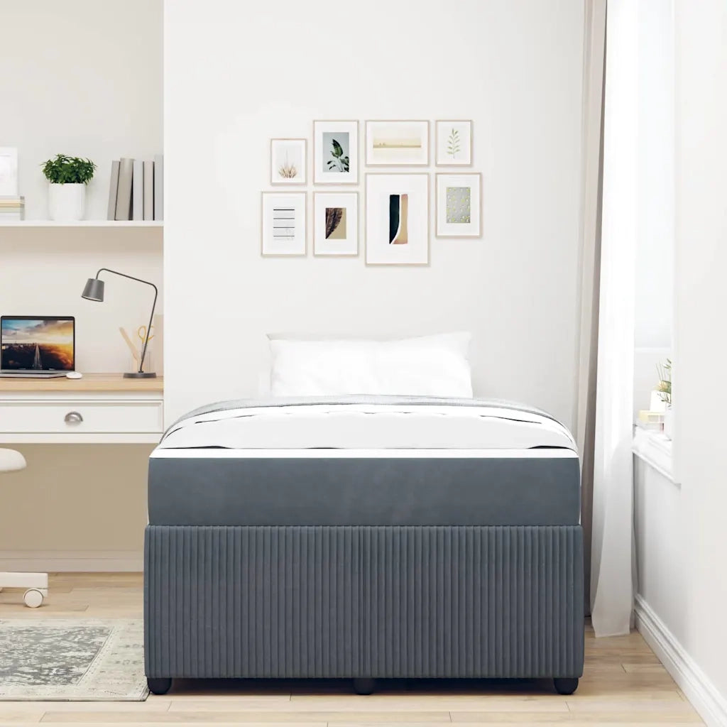 Letto matrimoniale | Letto per adulti | Struttura del letto Grigio scuro 120 x 200 cm Tessuto