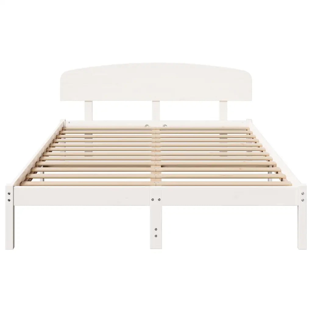 Struttura del letto Bianco 150 x 200 cm Pino massello 872060