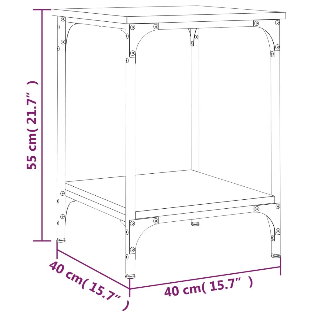 Tavolino da Salotto-Tavolino da soggiorno-Tavolo Nero 40x40x55 cm in Legno Multistrato