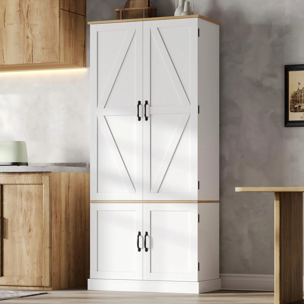 Mobile da cucina, mobile porta snack, ripiani regolabili, 2 cassetti, bianco
