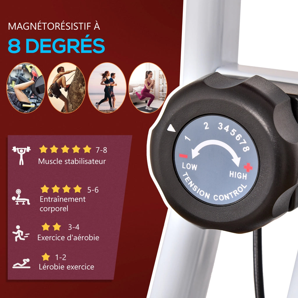 Cyclette pieghevole ¨C Xylo ¨C 8 livelli resistenza magnetica con schienale sedile regolabile display LCD rosso