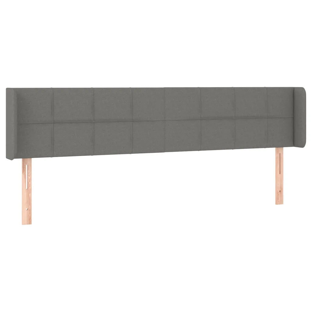 Testiera ad Orecchio-Testata con Orecchie Grigio Scuro 163x16x78/88 cm in Tessuto 780513