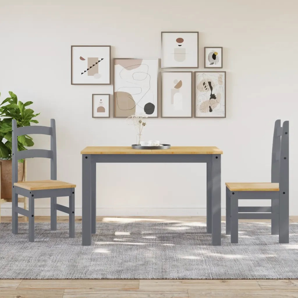 Sedie da Pranzo 2 pz Grigie 40x46x99 cm Legno Massello di Pino 4005727