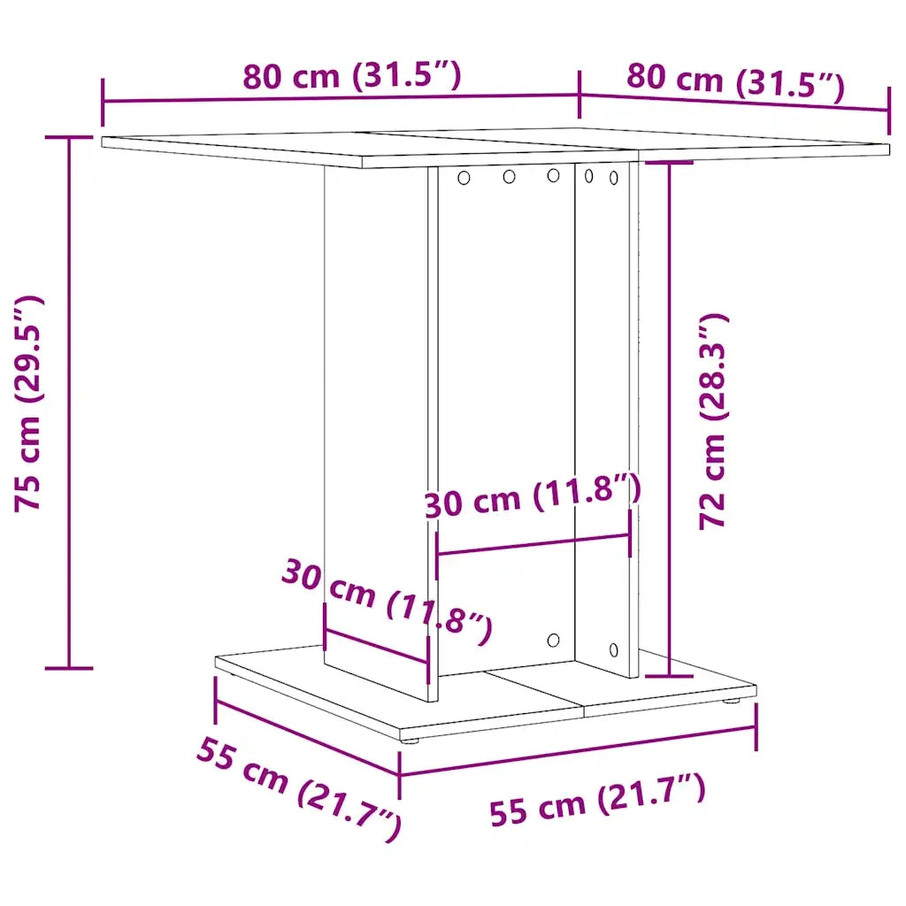 Tavolo da Pranzo | Tavolo da cucina Bianco 80x80x75 cm in Legno Multistrato