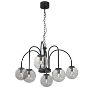 Lampada a sospensione Cambridge Luminex nera 6xE14