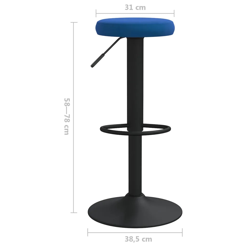 Sgabelli da Bar 2 pz Blu in Velluto 333147