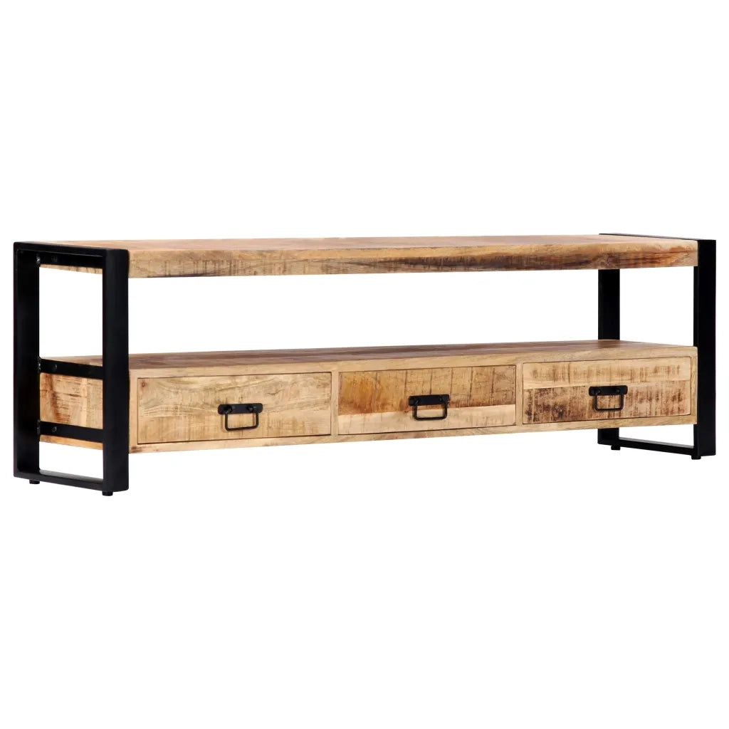 Mobile Porta TV-Mobile per TV-Credenza TV 150x30x45 cm in Legno Massello di Mango