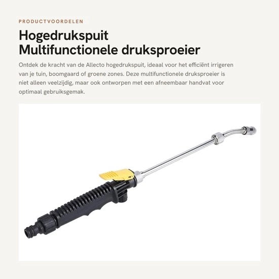 Spurgo ad alta pressione regolabile 48cm - Spurgo multifunzionale - Componente d'irrigazione - Manico rimovibile - Pressione dell'acqua 5-10kg