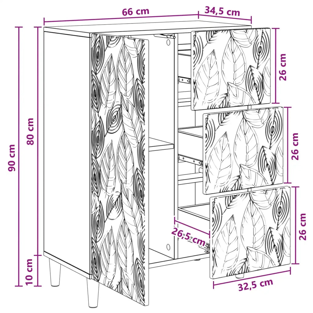 Credenza Sonoma grigio 66 x 34,5 x 90 cm Legno ingegnerizzato 895091