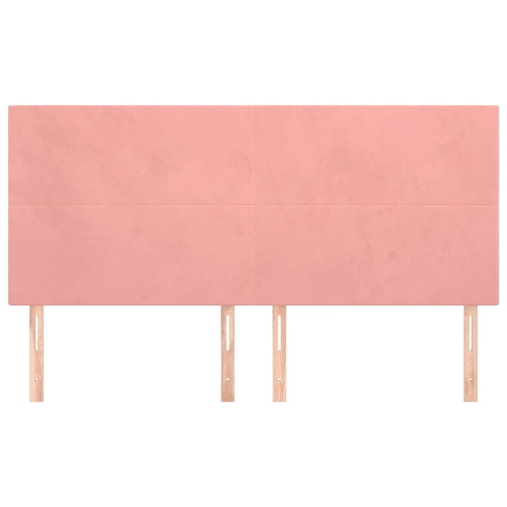 Testiera Rosa 200x5x118/128 cm Velluto 3116123