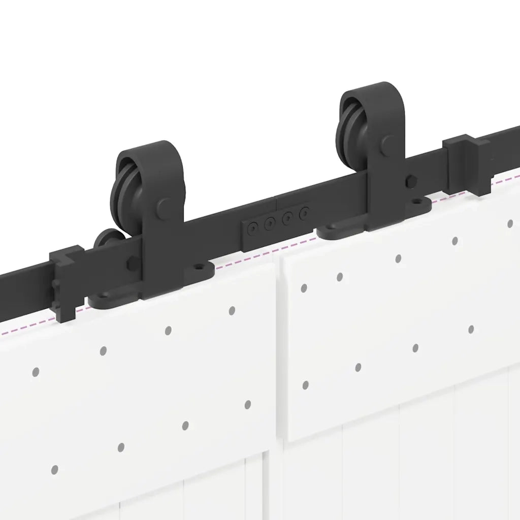 Kit di Binari per Porte Scorrevoli 305 cm Acciaio Nero 3295787