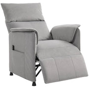 Poltrona Relax Elettrica Reclinabile con Poggiapiedi ¨C Xylo ¨C Tessuto Velluto Grigio 80x83x104 cm