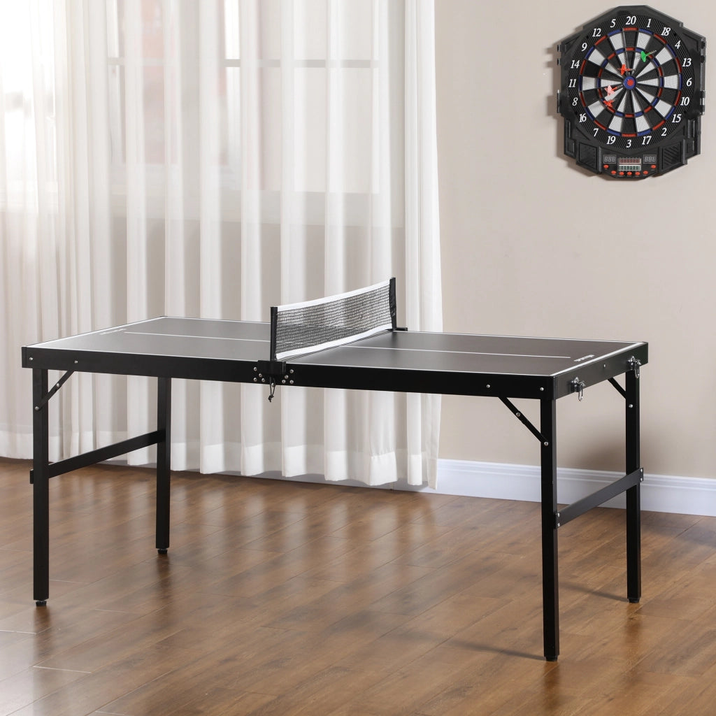 Tavolo da ping pong pieghevole ¨C zephmum ¨C nero 152x76x72 cm