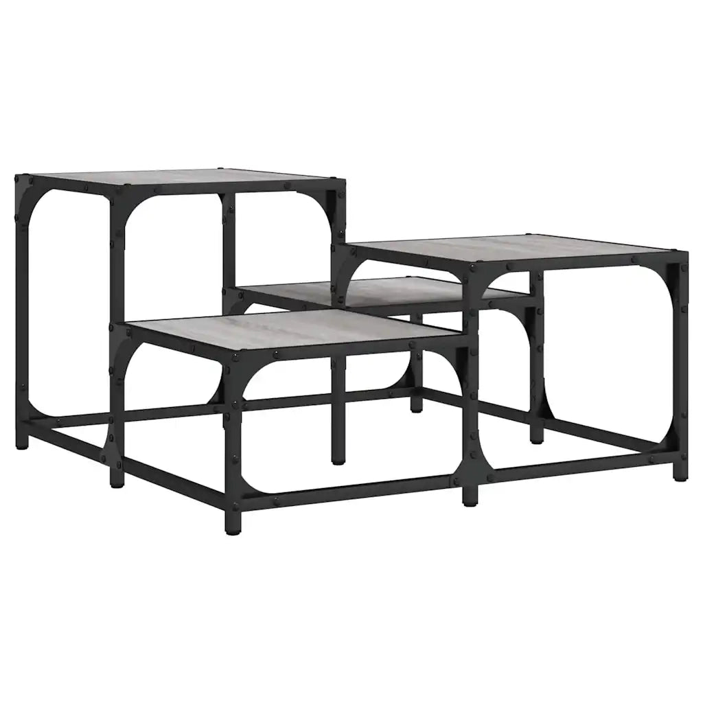 Tavolino da Salotto-Tavolino da soggiorno-Tavolo Grigio Sonoma 68x68x40 cm Legno Multistrato