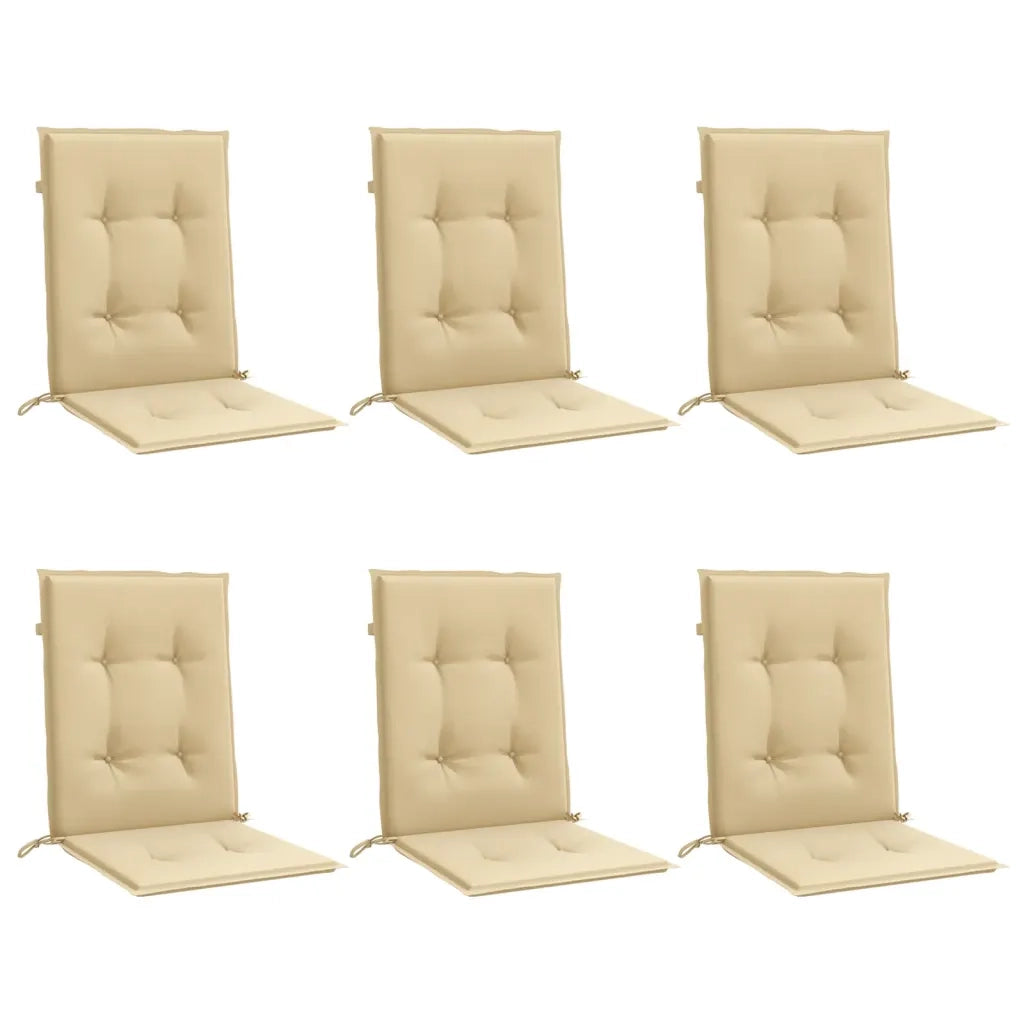 Cuscini Sedia Schiena Bassa 6 pz | Cuscini per sedie Beige M¨¦lange 100x50x4 Tessuto