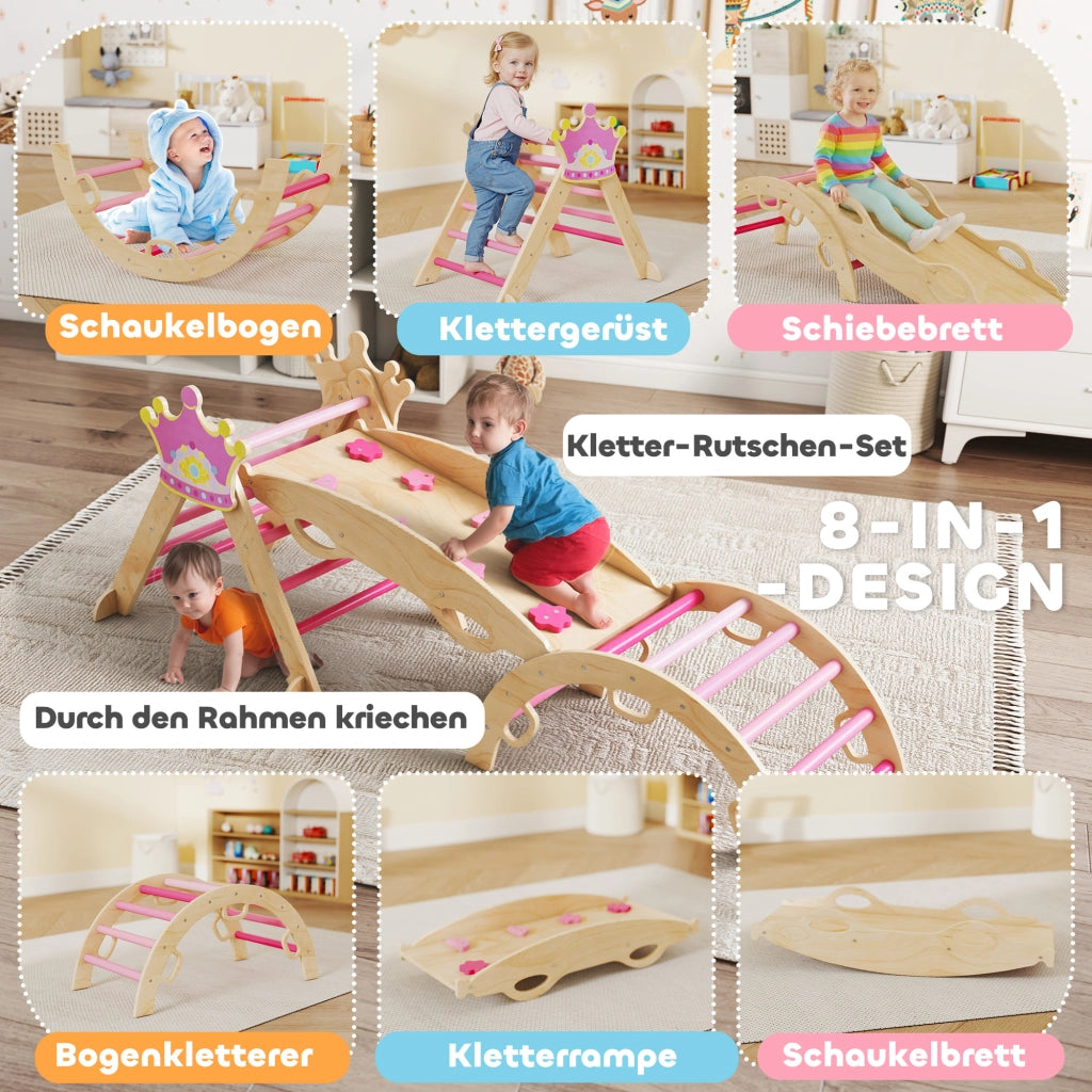 Casetta per bambini con scivolo e scala ¨C zephmum ¨C Legno, design principessa