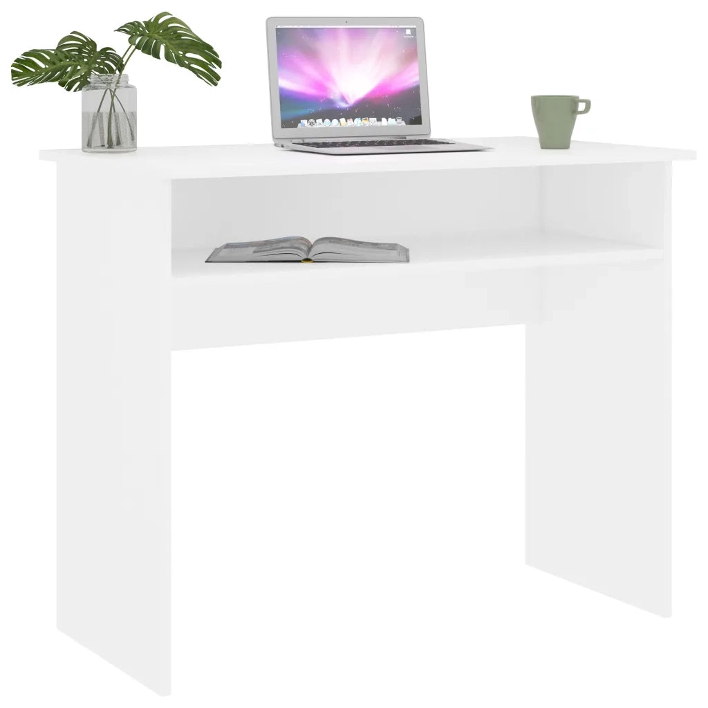 Scrivania | Tavolo da Ufficio Bianca 90x50x74 cm in Legno Multistrato