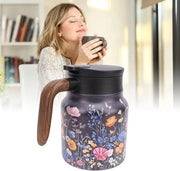 Theepot Isolato 1000 Ml Efficienza con Maniglia in Legno per Casa (Stile E)