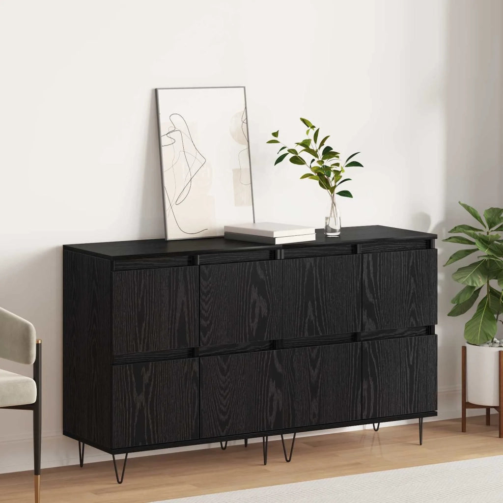 Credenza | Sideboards 2 pcs Rovere nero