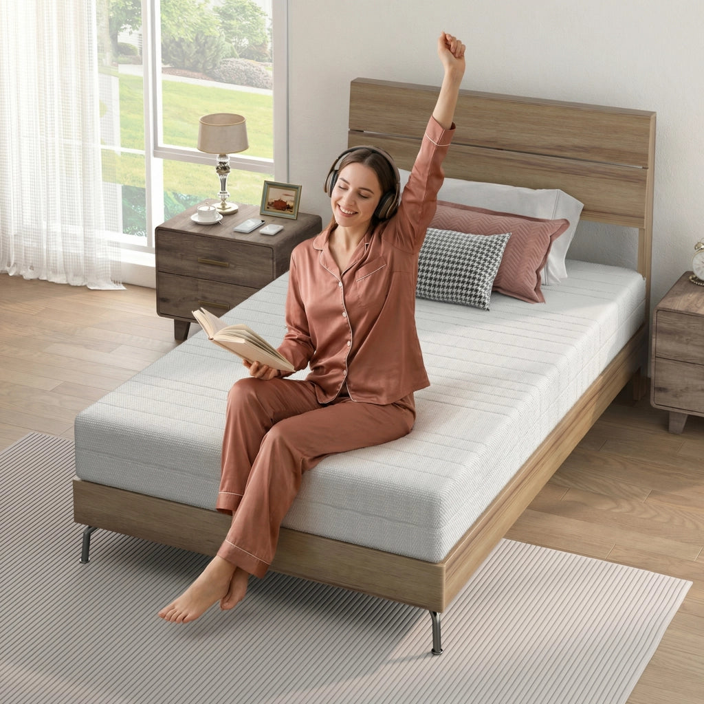 Materasso in Schiuma 140x200 cm Spessore 20 cm con Memory Foam e Rivestimento 3D Traspirante