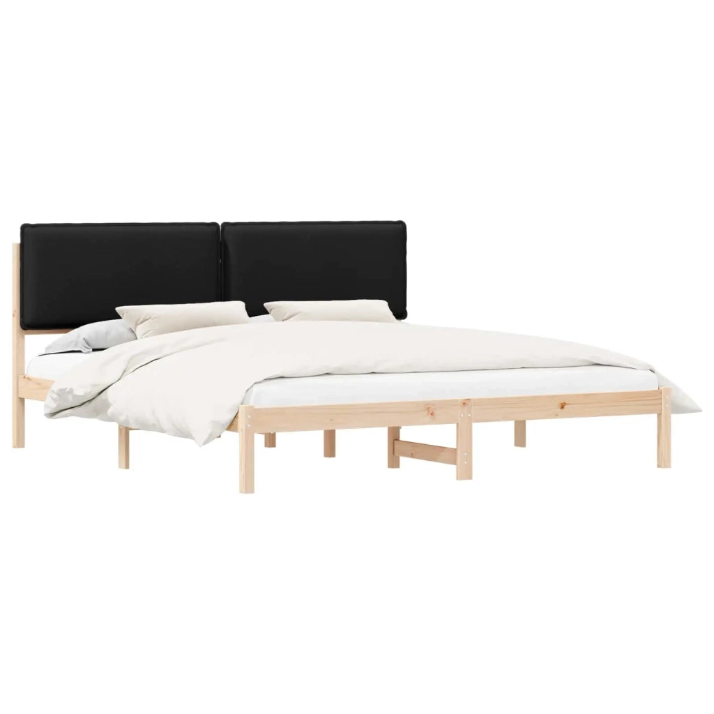 Letto con Testiera Rivestita Nero 200 x 200 cm 3405559
