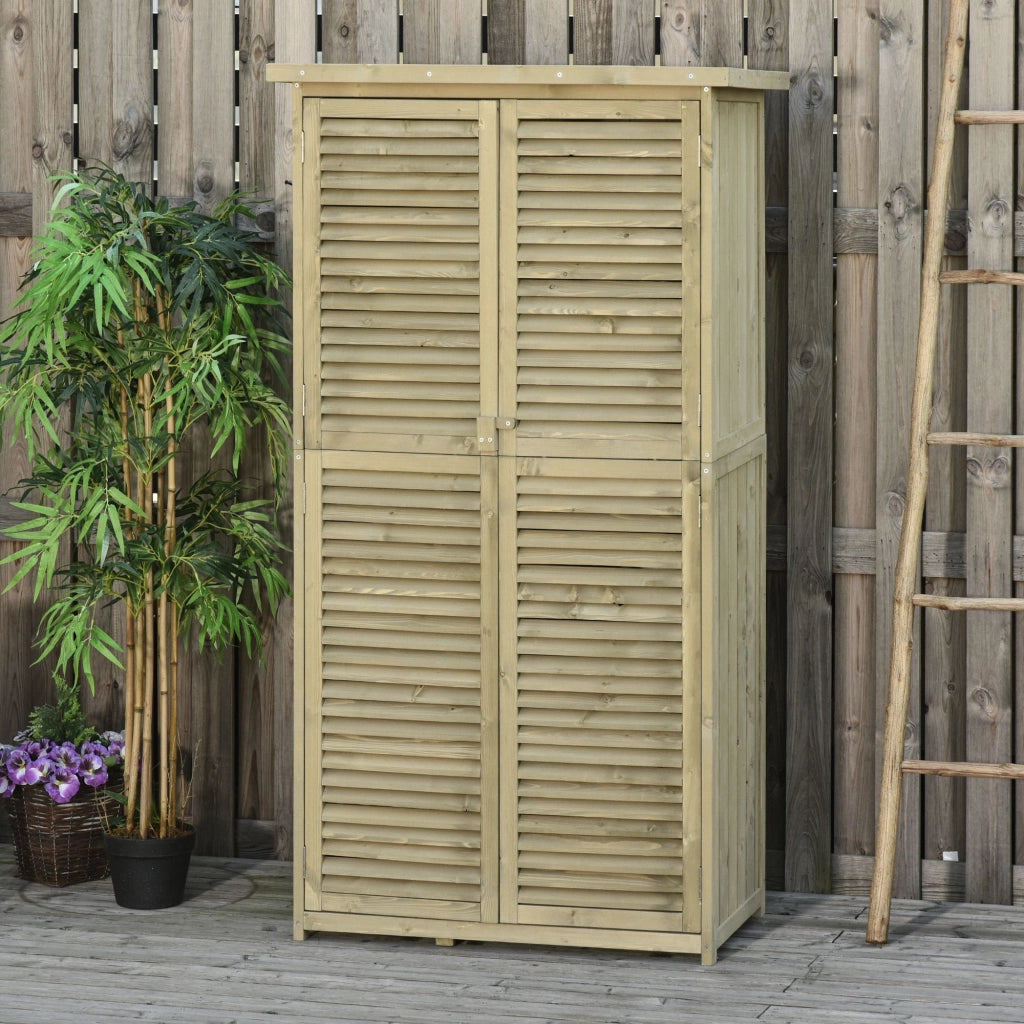 Armadio da giardino in legno ¨C Minimal ¨C Grigio 87x46,5x160 cm