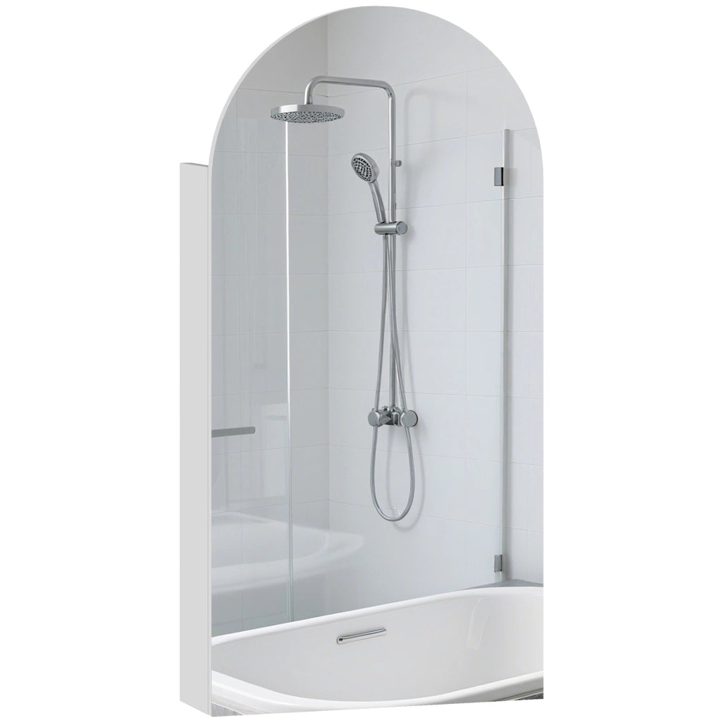Armadietto a specchio da bagno ¨C Xylo ¨C bianco con ripiani in vetro regolabili