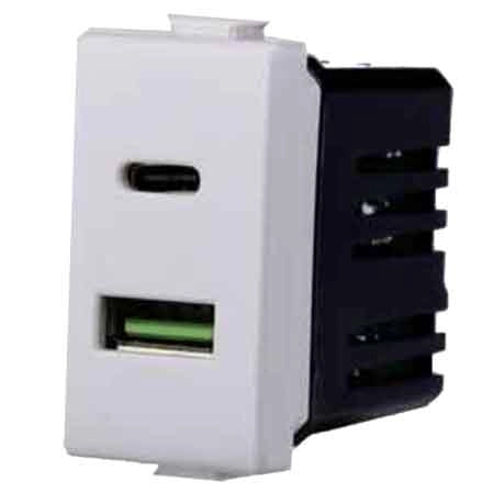 ALIMENTATORE DA INCASSO USB/USB-C 'SOLAR' 3.1A - ELETTROIT