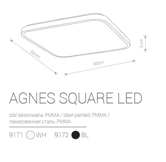 Plafoniera LED Nowodvorski Agnes bianca 63cm 64W 4000K