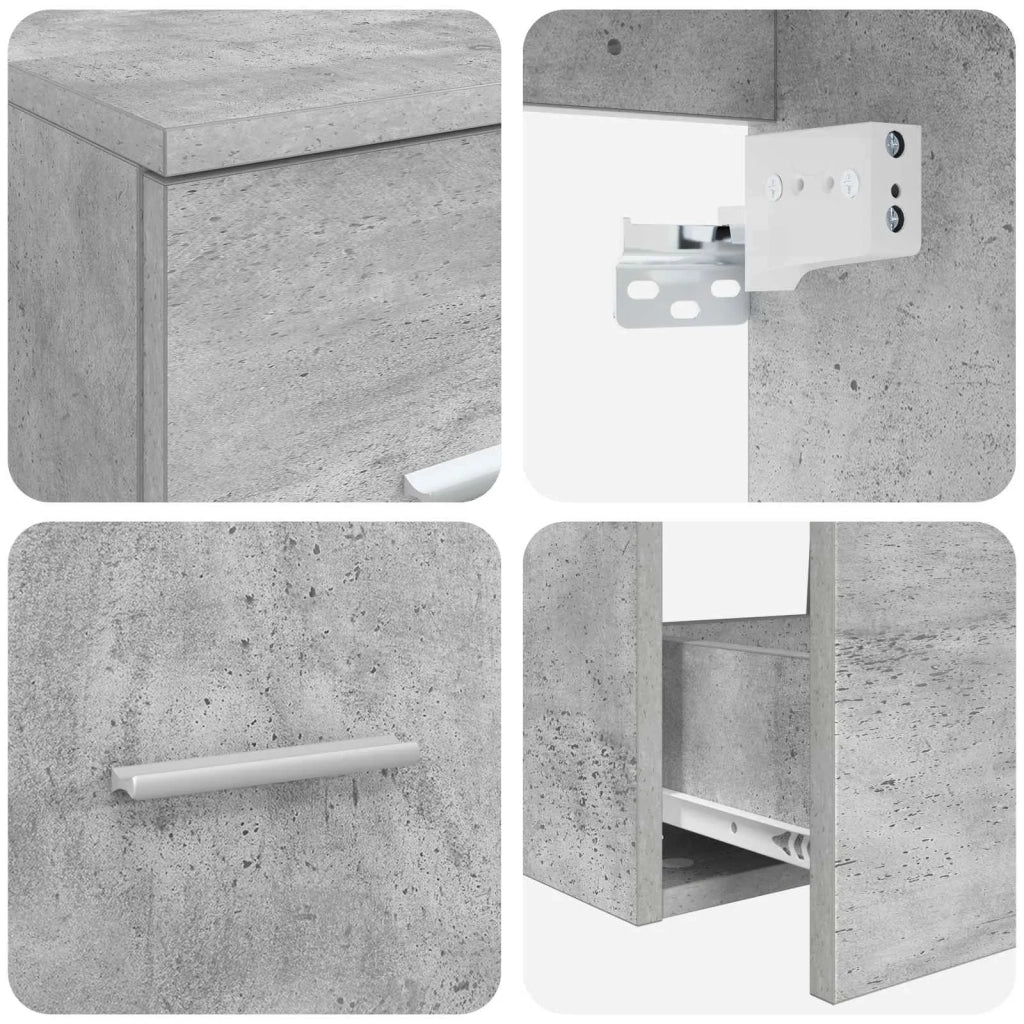 Set di Armadi da Bagno 3 pz Grigio Cemento 62,5 x 44,5 x 50 cm 3405870