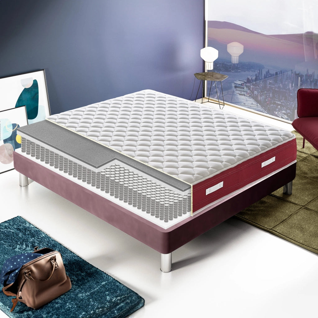 Materasso Matrimoniale 200x200 a Molle insacchettate e memory foam  9 zone differenziate