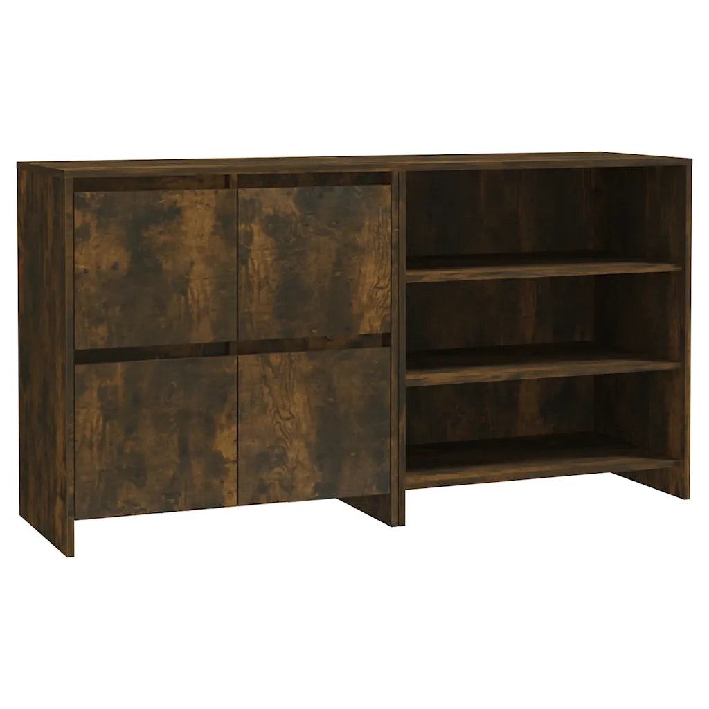 Credenze 2 pz Rovere Fumo in Legno Multistrato