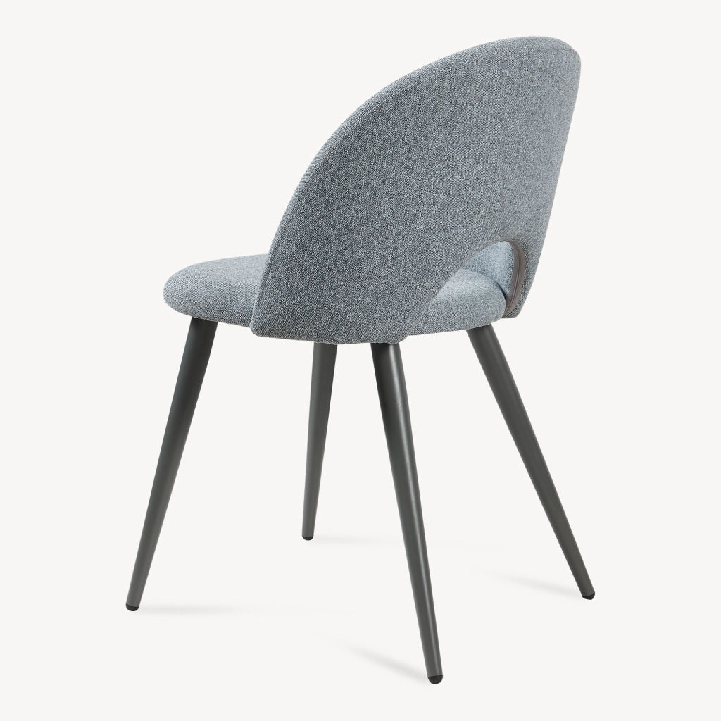 Set Karijoki di 4 Sedie Imbottite da Sala Pranzo Rivestimento in Tessuto - Grigio Scuro [en.casa]