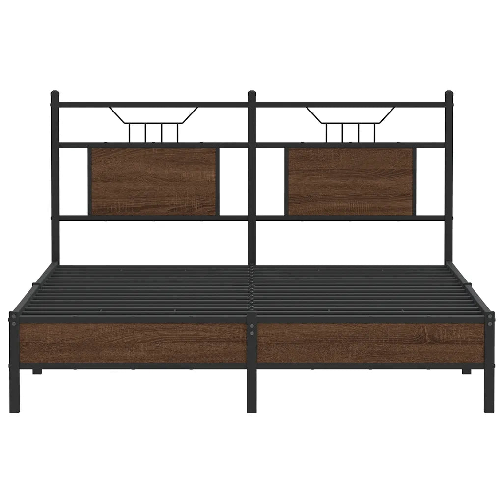 Giroletto senza Materasso-Struttura Letto Rovere Marrone 140x200 cm Truciolato 446972